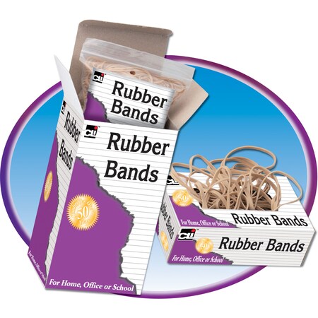 Charles Leonard Rubber Bands, 3-1/2 x 1/8, 1/4 lb. Box, PK10 56133